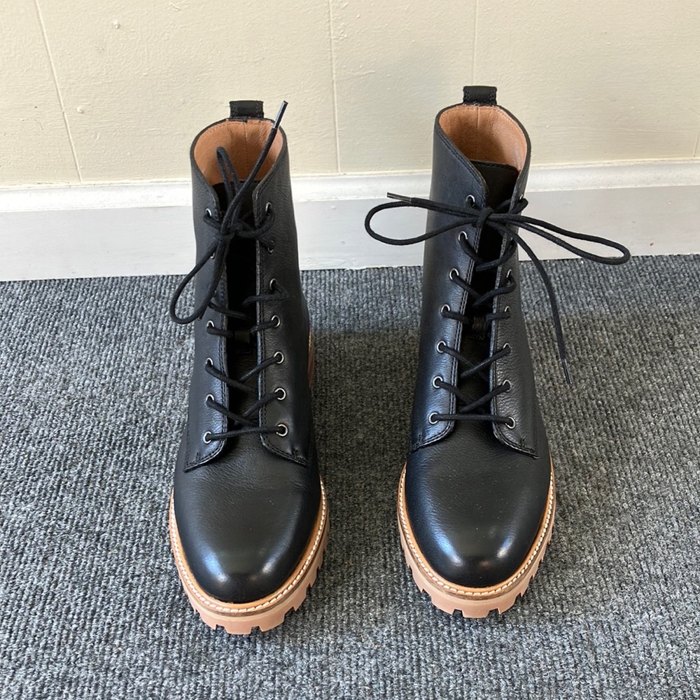 Madewell Clair Lace-Up Boots in Leather